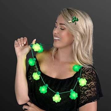 St. Patrick’s Day Hair Clips Rhinestone Glitter Green Leaf Hairpins for Women Lucky Shamrock Hair Clips Costume Hair Accessory Holiday Party Gifts (Glitter)