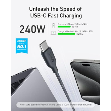 Anker USB C Cable, 240W Bio-Braided Fast Charge 10FT