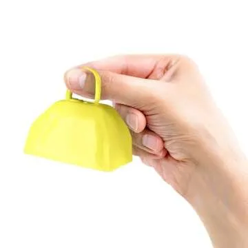 Windy City Novelties Metal Cowbell Novelty Noise Makers - 3 inch - 12 Pack - Yellow