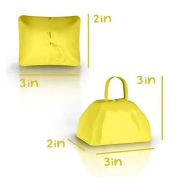 Windy City Novelties Metal Cowbell Novelty Noise Makers - 3 inch - 12 Pack - Yellow
