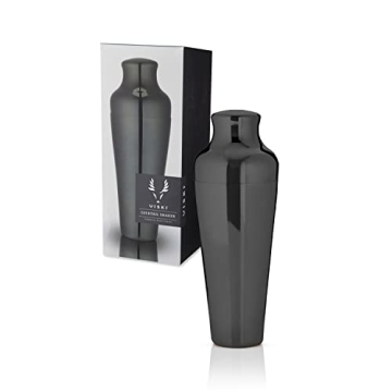 Viski Parisian Cocktail Shaker - Stylish 25 oz Bar Tool in Black Gunmetal