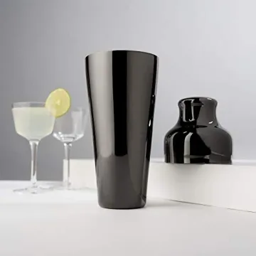 Viski Parisian Cocktail Shaker 25 oz Black Stainless Steel