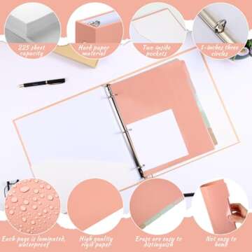 Ctosree Heavy Duty 3 Ring Binder Set in Pastel Colors