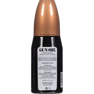 Gun Oil Silicone Based Lubricant 8 Ounce Personal Long-Lasting Sex Lube Condom & Latex-Safe Hypoallergenic Unscented No Residue Non Sticky Intimate Lubrication Works Underwater Couples, Men and Women