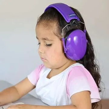 TacGuru 130 Solid Color Edition, Kids Ear Protection Earmuffs, Hearing Protection for Kids, One Size for 3-16 Yr Old, Purple