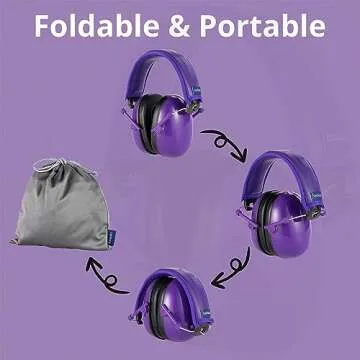 TacGuru 130 Solid Color Edition, Kids Ear Protection Earmuffs, Hearing Protection for Kids, One Size for 3-16 Yr Old, Purple