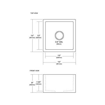 Native Trails NSB1515-S Stylish Bar/Prep Sink in Slate