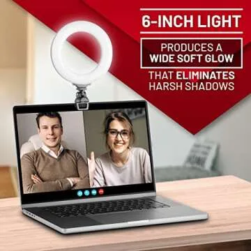 PhotoMate Video Conference Lighting - Webcam Ring Light for Computer, Laptop, MacBook, Monitor - USB...