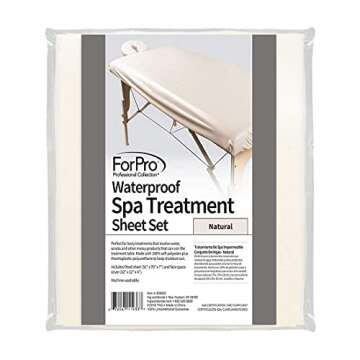 ForPro Professional Collection Waterproof Massage Table Cover, Protective Spa Treatment Sheet Set fo...