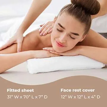 ForPro Professional Collection Waterproof Massage Table Cover, Protective Spa Treatment Sheet Set for Massage Tables, Machine Washable, includes Massage Fitted Sheet and Face Rest Cover, Natural