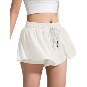 BOOPH Girls Flowy Butterfly Shorts for Sports 7-8Y