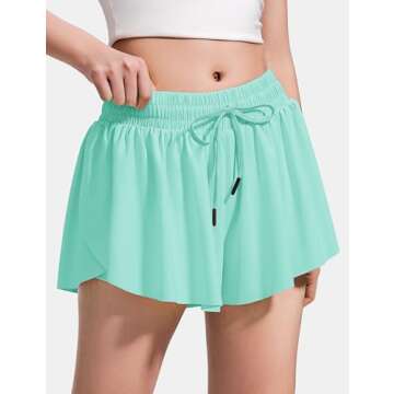 BOOPH Girls Flowy Butterfly Shorts for Sports 7-8Y