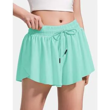 BOOPH Girls Flowy Butterfly Shorts for Sports 7-8Y