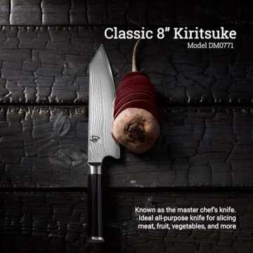 Shun Classic Kiritsuke Knife, 8", Black