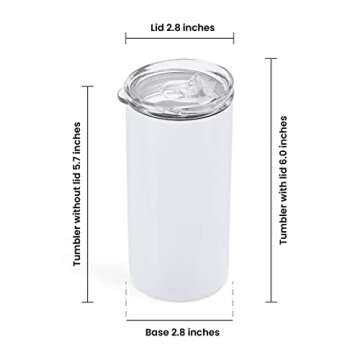 Makerflo 12 oz Slim Sublimation Tumbler - Craft Ready