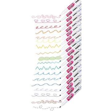 Tulip Permanent Nontoxic Fabric Markers, 20 Pack, Multicolor