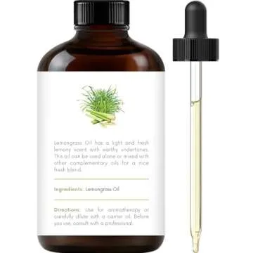 Handcraft Blends Lemongrass Essential Oil - Huge 4 Fl Oz - 100% Pure and Natural - Premium Grade Essential Oil for Diffuser and Aromatherapy