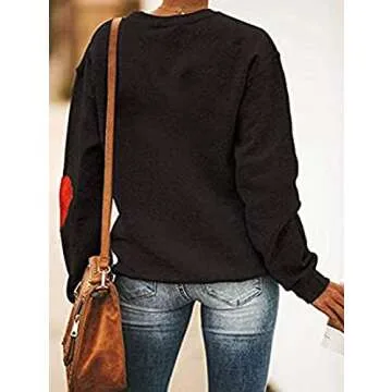 Valentine's Day Sweatshirts for Women - Ykomow Love Print Top