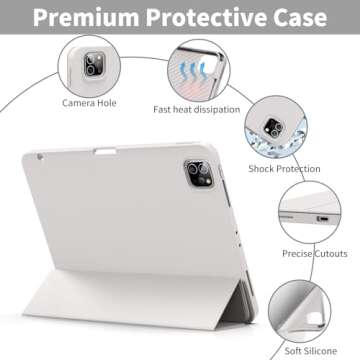 JKSML Case for iPad Pro 12.9 Inch 6th/5th/4th/3rd Generation (2022/2021/2020/2018) with Pencil Holde...