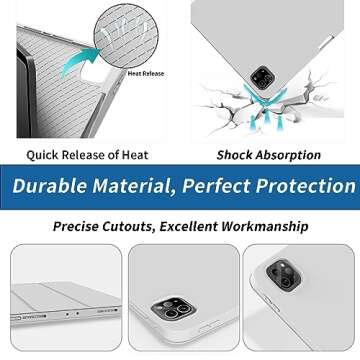 JKSML iPad Pro 12.9 Case with Pencil Holder & Stand