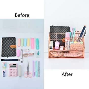 Elegant Shoccolt Rose Gold Desk Organizer for All Spaces