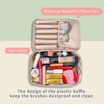Queboom Travel Makeup Bag for Men & Women (Green)