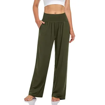 UEU Women's High Waisted Yoga Pants - Comfy Wide Leg Athletic Sweatpants