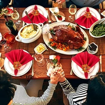 Thanksgiving Napkin Rings Set of 12 for Autumn Gatherings