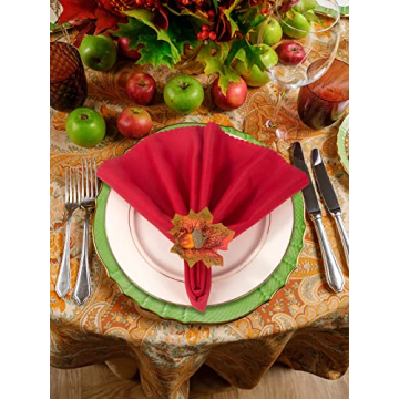 Thanksgiving Napkin Rings Set of 12 for Autumn Gatherings