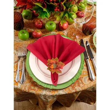 Thanksgiving Napkin Rings Set of 12 for Autumn Gatherings