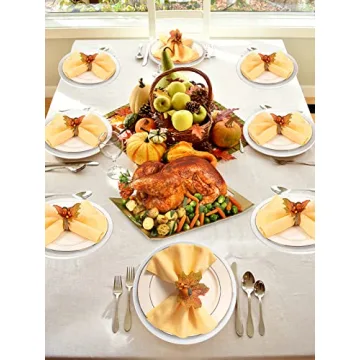 Thanksgiving Napkin Rings Set of 12 for Autumn Gatherings