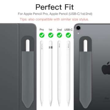MoKo Pencil Holder Sticker Fit Apple Pencil Pro, Apple Pencil (USB-C), Apple Pencil 1st/2nd Generati...