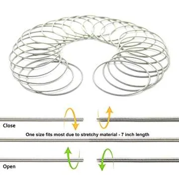 FROG SAC 36 Guitar String Bracelets for Women, 2mm Silver Metal Bangle Bracelets for Women, Stackable Bracelets for Women, Spiral Bracelet, Womens Coil Jewelry Spiral Bracelet