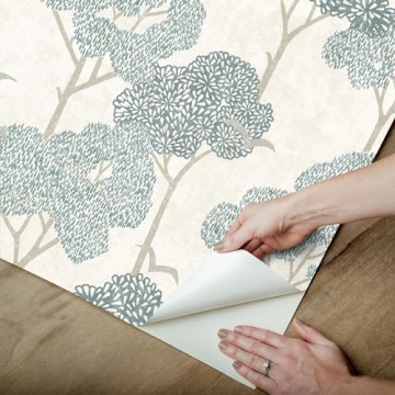 NuWallpaper Millie Blue Peel and Stick Wallpaper - Elegant & Easy