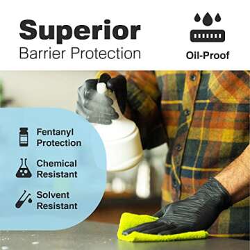 Raxwell Black Nitrile Disposable Gloves | 100 Count Pack