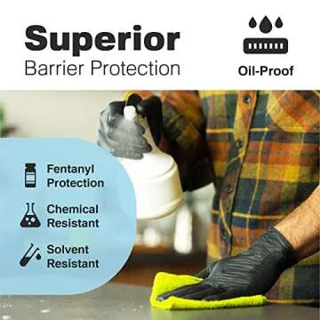 Raxwell Black Nitrile Disposable Gloves | 100 Count Pack