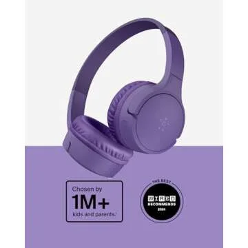 Belkin SoundForm Mini - Wireless Bluetooth Kids Headphones, 30H Battery, 85dB Safe Volume Limit, Bui...