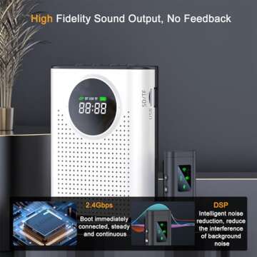 Jkoailiwi Wireless Voice Amplifier with Magnetic Lapel Microphone for Teachers, Personal Microphone ...