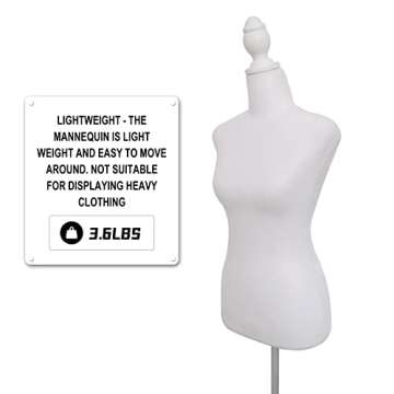 Clothes Mannequin Stand Mannequin Body Female for Clothing Dress Display Sewing Mannequin Stand with Tripod