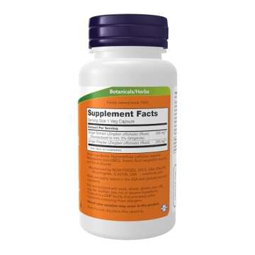 NOW Foods Ginger Root Extract 250 mg - Digestive Health Support in Veg Capsules