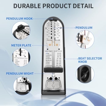 RIVVTA Mechanical Metronome for Piano, Guitar, Violin & More