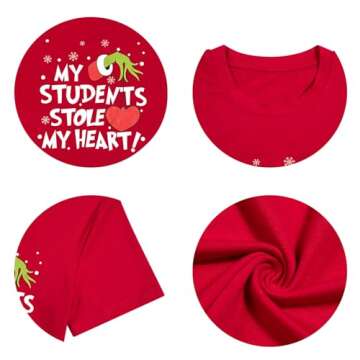 Comfortable Christmas Teacher Shirt for Women