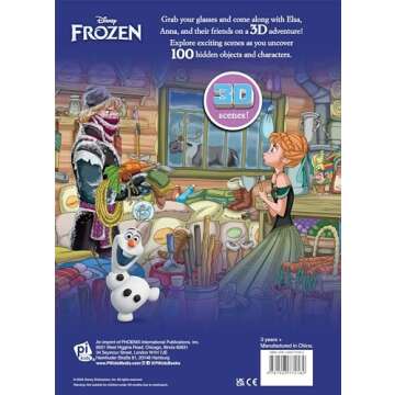 Disney Frozen Elsa, Olaf, Anna, and More! - 3D Look and Find Activity Book! - 3D Glasses Included! -...