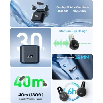 Wireless Lavalier Microphone for iPhone, iPad, Android - USB-C Plug Noise Cancelling Lapel Mic with ...