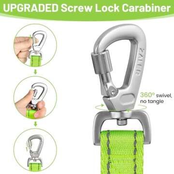 ZALER Short Dog Leash 1 ft - Durable Traffic Leash with Reflective Features