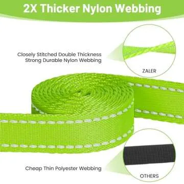 ZALER Short Dog Leash - 1 ft Heavy Duty Reflective Lead