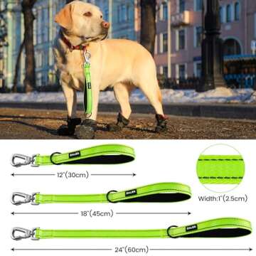 ZALER Short Dog Leash - 1 ft Heavy Duty Reflective Lead