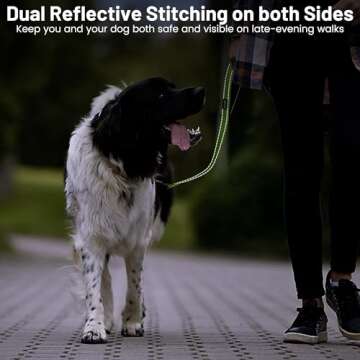 ZALER Short Dog Leash - 1 ft Heavy Duty Reflective Lead