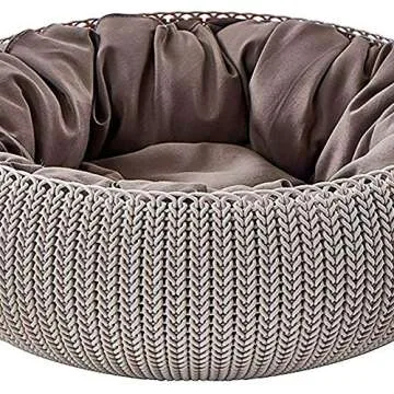 Stylish Keter Knit Cozy Pet Bed for Cats and Dogs