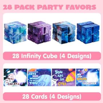 JOYIN 28 Packs Valentine’s Day Gift Cards with Infinity Magic Toys, Cosmic Hand-Held Flip, Stress ...